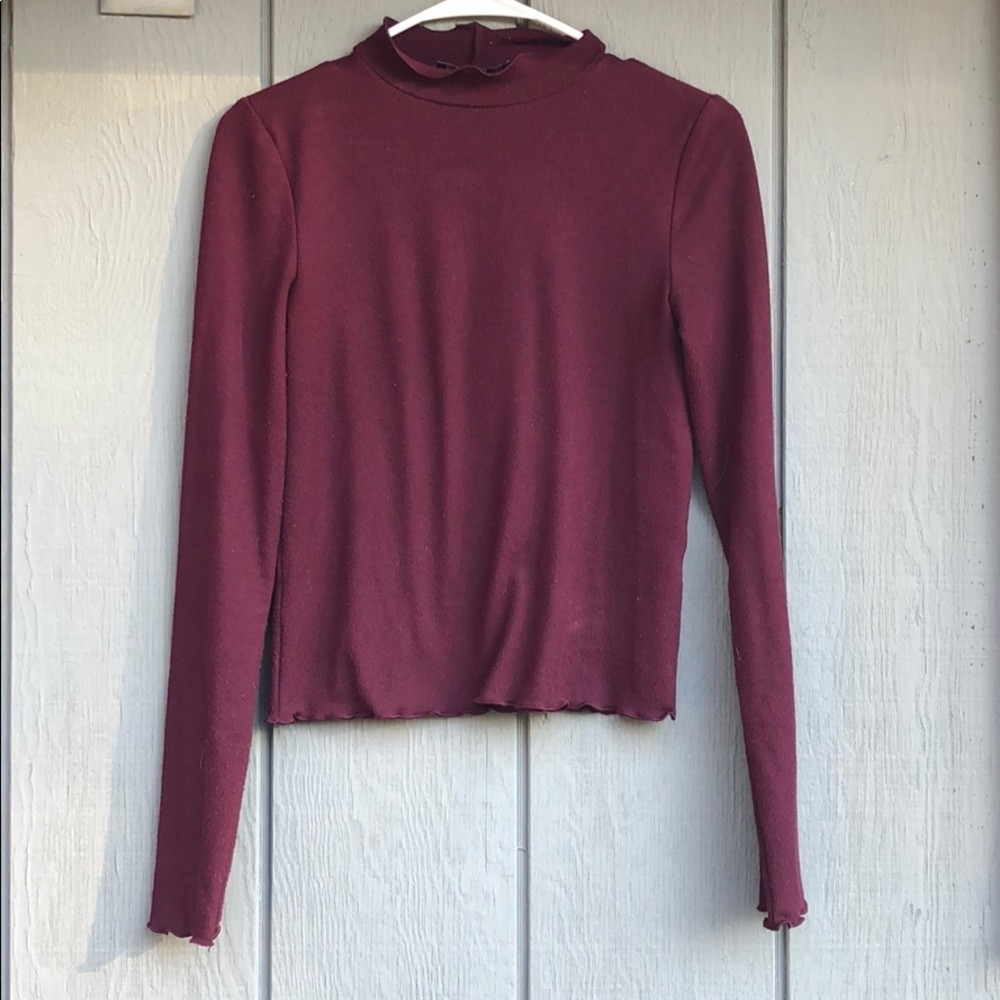 forever21 Maroon tight long sleeve mini turtleneck